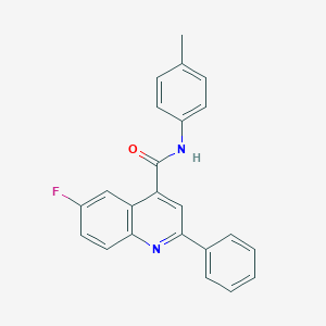 molecular formula C23H17FN2O B515280 6-fluoro-N-(4-methylphenyl)-2-phenyl-4-quinolinecarboxamide 