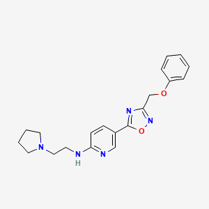 molecular formula C20H23N5O2 B5152817 5-[3-(phenoxymethyl)-1,2,4-oxadiazol-5-yl]-N-[2-(1-pyrrolidinyl)ethyl]-2-pyridinamine 