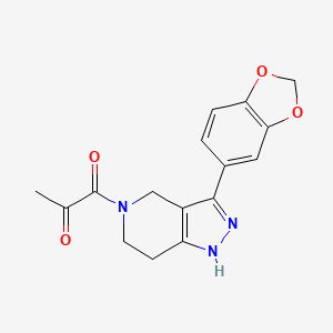 molecular formula C16H15N3O4 B5152834 1-[3-(1,3-benzodioxol-5-yl)-1,4,6,7-tetrahydro-5H-pyrazolo[4,3-c]pyridin-5-yl]-1-oxoacetone 