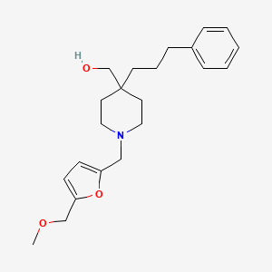 molecular formula C22H31NO3 B5152835 [1-{[5-(methoxymethyl)-2-furyl]methyl}-4-(3-phenylpropyl)-4-piperidinyl]methanol 