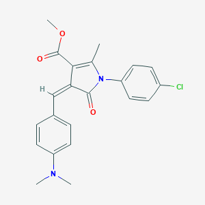 molecular formula C22H21ClN2O3 B515284 methyl (4Z)-1-(4-chlorophenyl)-4-[4-(dimethylamino)benzylidene]-2-methyl-5-oxo-4,5-dihydro-1H-pyrrole-3-carboxylate 