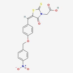 molecular formula C19H14N2O6S2 B5152844 (5-{4-[(4-nitrobenzyl)oxy]benzylidene}-4-oxo-2-thioxo-1,3-thiazolidin-3-yl)acetic acid 