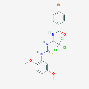 molecular formula C18H17BrCl3N3O3S B5152894 4-bromo-N-[2,2,2-trichloro-1-({[(2,5-dimethoxyphenyl)amino]carbonothioyl}amino)ethyl]benzamide CAS No. 303062-58-0