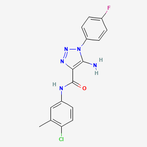 molecular formula C16H13ClFN5O B5152896 5-amino-N-(4-chloro-3-methylphenyl)-1-(4-fluorophenyl)-1H-1,2,3-triazole-4-carboxamide 