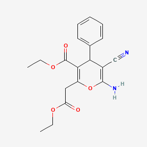 molecular formula C19H20N2O5 B5152902 ethyl 6-amino-5-cyano-2-(2-ethoxy-2-oxoethyl)-4-phenyl-4H-pyran-3-carboxylate 