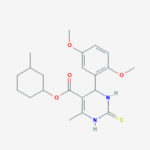 molecular formula C21H28N2O4S B5152942 3-methylcyclohexyl 4-(2,5-dimethoxyphenyl)-6-methyl-2-thioxo-1,2,3,4-tetrahydro-5-pyrimidinecarboxylate 