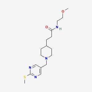 molecular formula C17H28N4O2S B5152947 N-(2-methoxyethyl)-3-(1-{[2-(methylthio)-5-pyrimidinyl]methyl}-4-piperidinyl)propanamide 