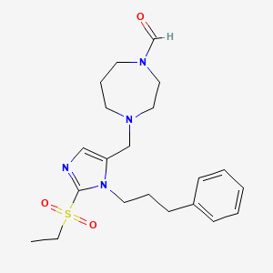 molecular formula C21H30N4O3S B5152961 4-{[2-(ethylsulfonyl)-1-(3-phenylpropyl)-1H-imidazol-5-yl]methyl}-1,4-diazepane-1-carbaldehyde 