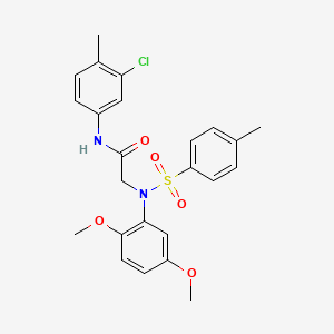 molecular formula C24H25ClN2O5S B5152990 N~1~-(3-chloro-4-methylphenyl)-N~2~-(2,5-dimethoxyphenyl)-N~2~-[(4-methylphenyl)sulfonyl]glycinamide 