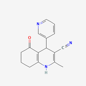 molecular formula C16H15N3O B5153016 2-methyl-5-oxo-4-(3-pyridinyl)-1,4,5,6,7,8-hexahydro-3-quinolinecarbonitrile 