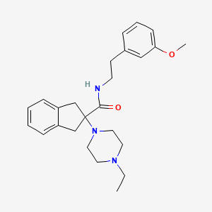 molecular formula C25H33N3O2 B5153043 2-(4-ethyl-1-piperazinyl)-N-[2-(3-methoxyphenyl)ethyl]-2-indanecarboxamide 