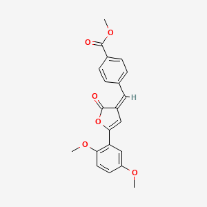 molecular formula C21H18O6 B5153045 methyl 4-{[5-(2,5-dimethoxyphenyl)-2-oxo-3(2H)-furanylidene]methyl}benzoate 