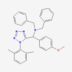 N,N-dibenzyl-1-[1-(2,6-dimethylphenyl)-1H-tetrazol-5-yl]-1-(4-methoxyphenyl)methanamine