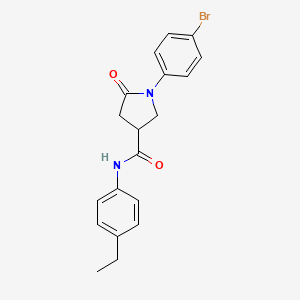 molecular formula C19H19BrN2O2 B5153051 1-(4-bromophenyl)-N-(4-ethylphenyl)-5-oxo-3-pyrrolidinecarboxamide 