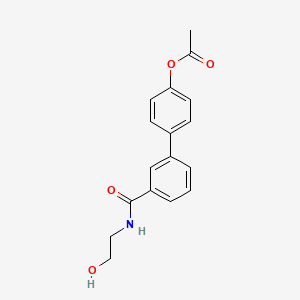 molecular formula C17H17NO4 B5153109 3'-{[(2-hydroxyethyl)amino]carbonyl}-4-biphenylyl acetate 
