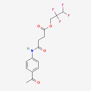 molecular formula C15H15F4NO4 B5153123 2,2,3,3-tetrafluoropropyl 4-[(4-acetylphenyl)amino]-4-oxobutanoate 