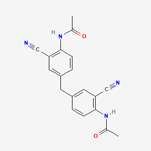 molecular formula C19H16N4O2 B5153142 N,N'-[methylenebis(2-cyano-4,1-phenylene)]diacetamide 