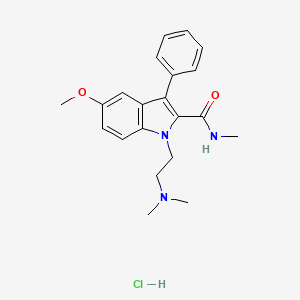 molecular formula C21H26ClN3O2 B5153163 1-[2-(dimethylamino)ethyl]-5-methoxy-N-methyl-3-phenyl-1H-indole-2-carboxamide hydrochloride 