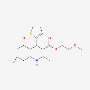 molecular formula C20H25NO4S B5153164 2-methoxyethyl 2,7,7-trimethyl-5-oxo-4-(2-thienyl)-1,4,5,6,7,8-hexahydro-3-quinolinecarboxylate CAS No. 5805-33-4