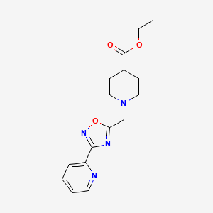 molecular formula C16H20N4O3 B5153166 ethyl 1-{[3-(2-pyridinyl)-1,2,4-oxadiazol-5-yl]methyl}-4-piperidinecarboxylate 