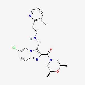 molecular formula C23H28ClN5O2 B5153189 N-[(6-chloro-2-{[(2R*,6S*)-2,6-dimethyl-4-morpholinyl]carbonyl}imidazo[1,2-a]pyridin-3-yl)methyl]-2-(3-methyl-2-pyridinyl)ethanamine 