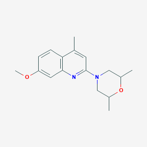 molecular formula C17H22N2O2 B5153199 2-(2,6-dimethyl-4-morpholinyl)-7-methoxy-4-methylquinoline 