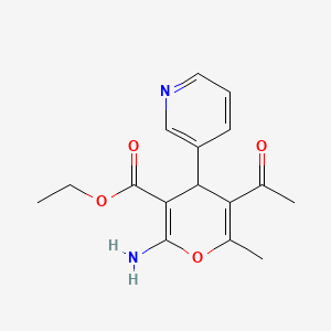 molecular formula C16H18N2O4 B5153226 ethyl 5-acetyl-2-amino-6-methyl-4-(3-pyridinyl)-4H-pyran-3-carboxylate 