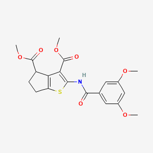 molecular formula C20H21NO7S B5153243 dimethyl 2-[(3,5-dimethoxybenzoyl)amino]-5,6-dihydro-4H-cyclopenta[b]thiophene-3,4-dicarboxylate 