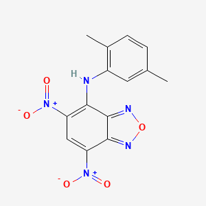 molecular formula C14H11N5O5 B5153249 N-(2,5-dimethylphenyl)-5,7-dinitro-2,1,3-benzoxadiazol-4-amine 