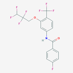 molecular formula C17H11F8NO2 B5153250 4-fluoro-N-[3-(2,2,3,3-tetrafluoropropoxy)-4-(trifluoromethyl)phenyl]benzamide 