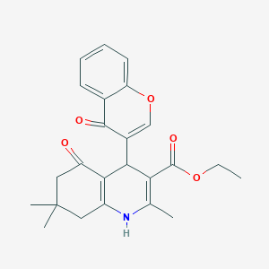 molecular formula C24H25NO5 B5153269 ethyl 2,7,7-trimethyl-5-oxo-4-(4-oxo-4H-chromen-3-yl)-1,4,5,6,7,8-hexahydro-3-quinolinecarboxylate 