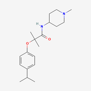 molecular formula C19H30N2O2 B5153277 2-(4-isopropylphenoxy)-2-methyl-N-(1-methyl-4-piperidinyl)propanamide 