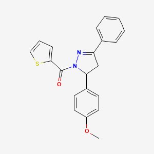 molecular formula C21H18N2O2S B5153285 5-(4-methoxyphenyl)-3-phenyl-1-(2-thienylcarbonyl)-4,5-dihydro-1H-pyrazole 