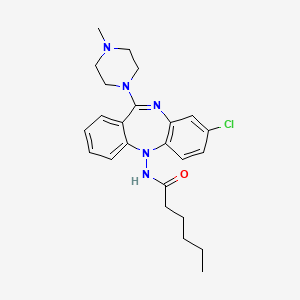 molecular formula C24H30ClN5O B5153291 N-[8-chloro-11-(4-methyl-1-piperazinyl)-5H-dibenzo[b,e][1,4]diazepin-5-yl]hexanamide 