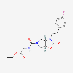 ethyl [({(3aS*,6aR*)-3-[2-(4-fluorophenyl)ethyl]-2-oxohexahydro-5H-pyrrolo[3,4-d][1,3]oxazol-5-yl}carbonyl)amino]acetate