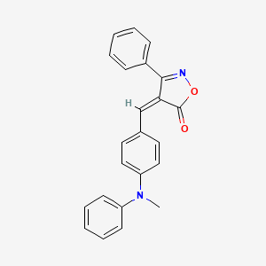 molecular formula C23H18N2O2 B5153303 4-{4-[methyl(phenyl)amino]benzylidene}-3-phenyl-5(4H)-isoxazolone 
