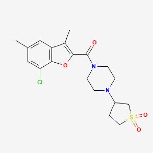 molecular formula C19H23ClN2O4S B5153342 1-[(7-chloro-3,5-dimethyl-1-benzofuran-2-yl)carbonyl]-4-(1,1-dioxidotetrahydro-3-thienyl)piperazine 