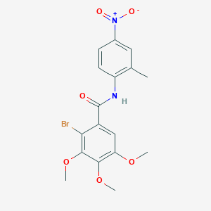 molecular formula C17H17BrN2O6 B5153369 2-bromo-3,4,5-trimethoxy-N-(2-methyl-4-nitrophenyl)benzamide 