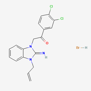 molecular formula C18H16BrCl2N3O B5153387 2-(3-allyl-2-imino-2,3-dihydro-1H-benzimidazol-1-yl)-1-(3,4-dichlorophenyl)ethanone hydrobromide 