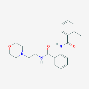 molecular formula C21H25N3O3 B5153396 2-methyl-N-[2-({[2-(4-morpholinyl)ethyl]amino}carbonyl)phenyl]benzamide 