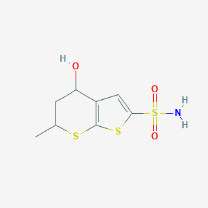 B051534 4-Hydroxy-6-methyl-5,6-dihydro-4H-thieno[2,3-b]thiopyran-2-sulfonamide CAS No. 120298-37-5