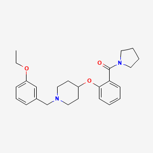 molecular formula C25H32N2O3 B5153402 1-(3-ethoxybenzyl)-4-[2-(1-pyrrolidinylcarbonyl)phenoxy]piperidine 