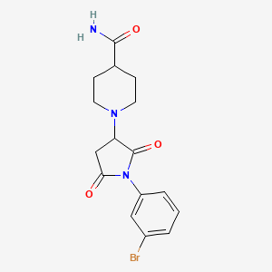 molecular formula C16H18BrN3O3 B5153426 1-[1-(3-bromophenyl)-2,5-dioxo-3-pyrrolidinyl]-4-piperidinecarboxamide 