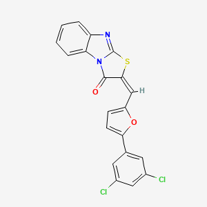 molecular formula C20H10Cl2N2O2S B5153462 2-{[5-(3,5-dichlorophenyl)-2-furyl]methylene}[1,3]thiazolo[3,2-a]benzimidazol-3(2H)-one 
