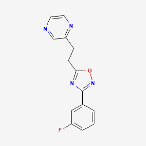molecular formula C14H11FN4O B5153482 2-{2-[3-(3-fluorophenyl)-1,2,4-oxadiazol-5-yl]ethyl}pyrazine 