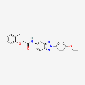 molecular formula C23H22N4O3 B5153506 N-[2-(4-ethoxyphenyl)-2H-1,2,3-benzotriazol-5-yl]-2-(2-methylphenoxy)acetamide 