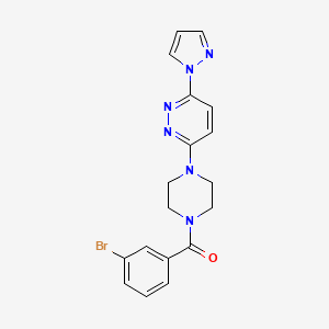 molecular formula C18H17BrN6O B5153510 3-[4-(3-bromobenzoyl)-1-piperazinyl]-6-(1H-pyrazol-1-yl)pyridazine 