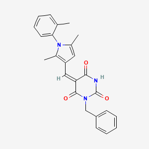 1-benzyl-5-{[2,5-dimethyl-1-(2-methylphenyl)-1H-pyrrol-3-yl]methylene}-2,4,6(1H,3H,5H)-pyrimidinetrione
