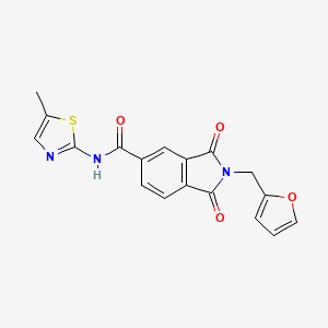 molecular formula C18H13N3O4S B5153536 2-(2-furylmethyl)-N-(5-methyl-1,3-thiazol-2-yl)-1,3-dioxo-5-isoindolinecarboxamide 