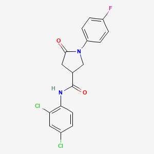 molecular formula C17H13Cl2FN2O2 B5153551 N-(2,4-dichlorophenyl)-1-(4-fluorophenyl)-5-oxo-3-pyrrolidinecarboxamide 
